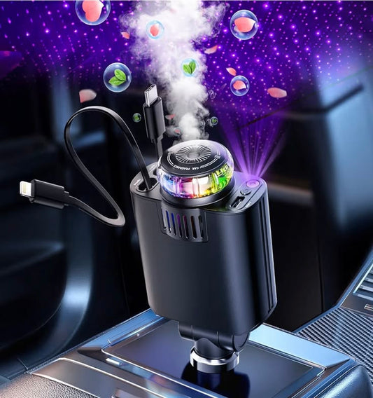 W&O Car Air Purifier – Advanced Negative Ion Air Purifier with RGB LED Light